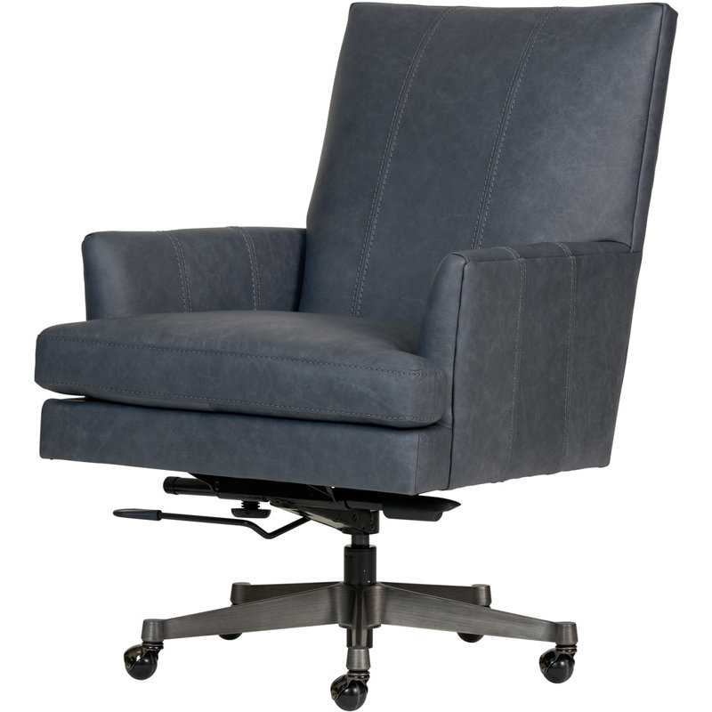 Fauteuil de direction en cuir bleu Shea Cool