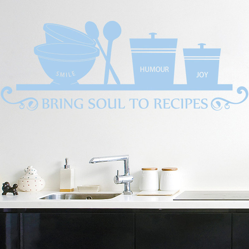 Food & Beverage Wall Decal, Medium, Light Blue
