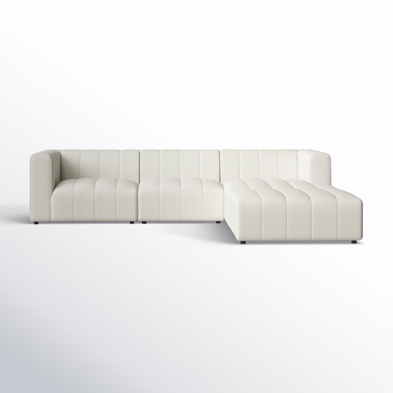 Langham Sectional, Fayette Cloud Polyester Blend, Right Hand Facing
