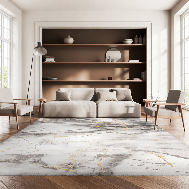Swindle Washable Abstract Indoor Rug, Rectangle 8' x 10'