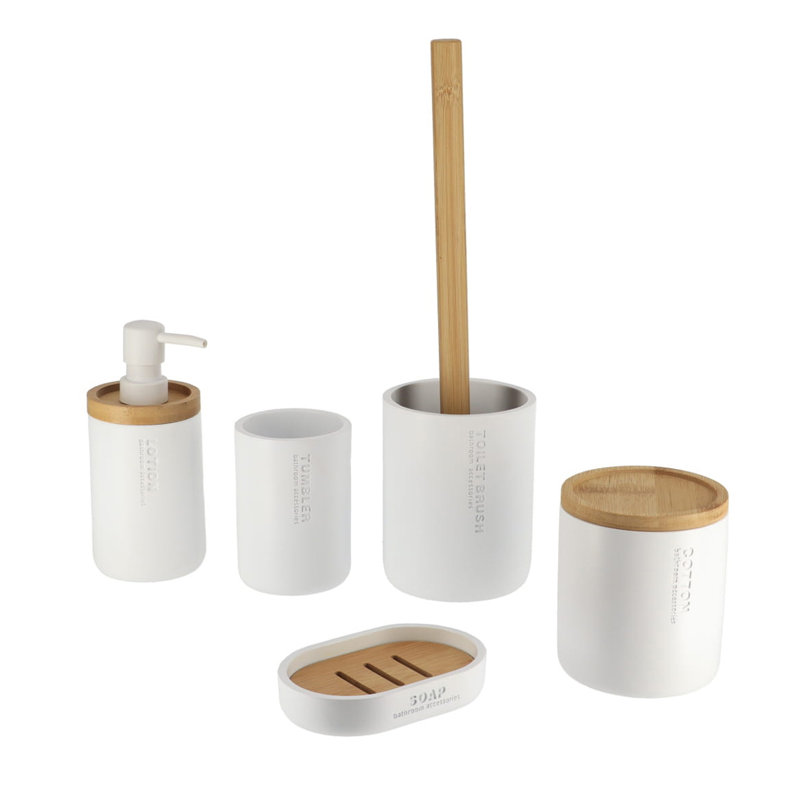 Willis Bathroom Accessory Set 5 Pieces, White