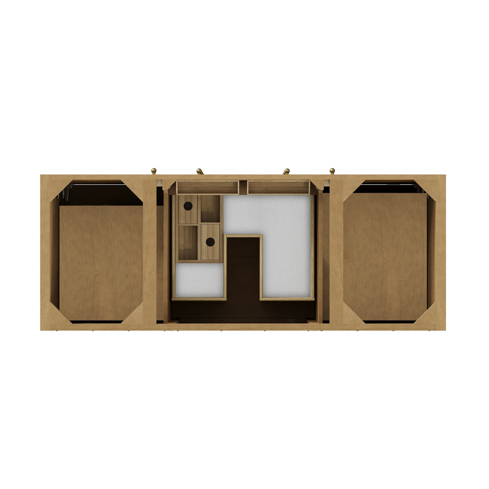 Hudson 60" Single Bathroom Vanity, Light Natural Oak, Siberian