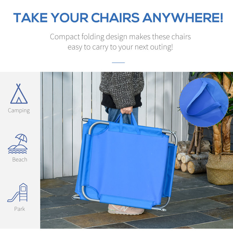 Chaise longue inclinable 70,75 po Mallon, Bleu