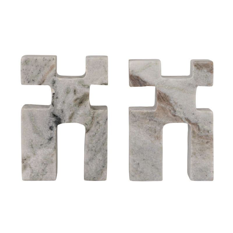 Serre-livres modernes en pierre naturelle Marble Duo