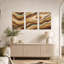 «Brown and Tan», ensemble de 3 toiles abstraites en bois-1458493200