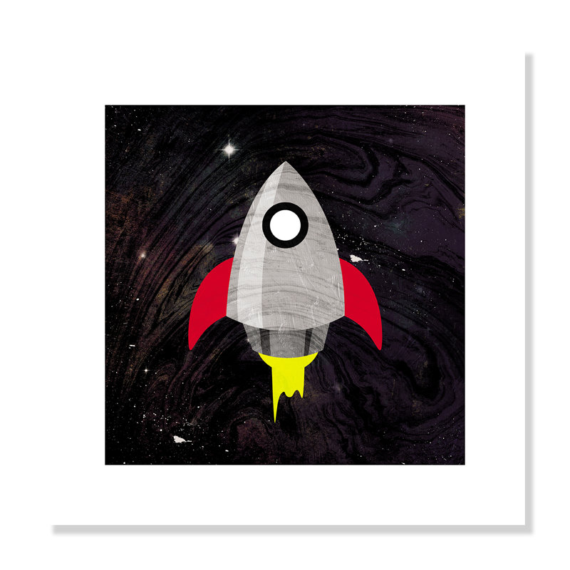 Impression sur papier roulée «Spaceship Adventure», H 16 po x l 16 po x P 1 po