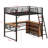 Loft Bed With 3 Layers Of Shelves And L-Shaped Desk-890662718-904526700