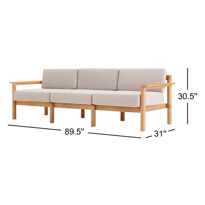 Haven Outdoor 3 - Seat Patio Sofa, Sunbrella Ashe