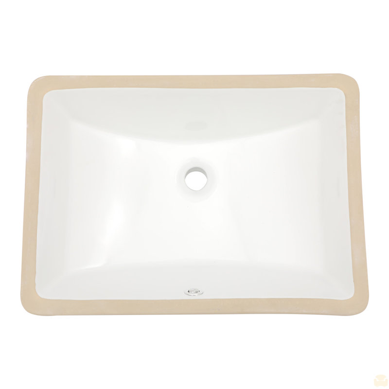 Lavabo de salle de bain rectangulaire encastré en céramique avec trop-plein 21,5 "X 15"