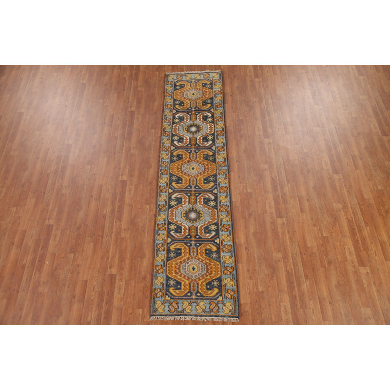Tapis de couloir traditionnel bleu marine 2 x 10