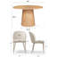 Ensemble de table de salle à manger ronde moderne avec chaises rembourrées, ensemble de table de cuisine à piédestal aspect bois pour 4-1327155022