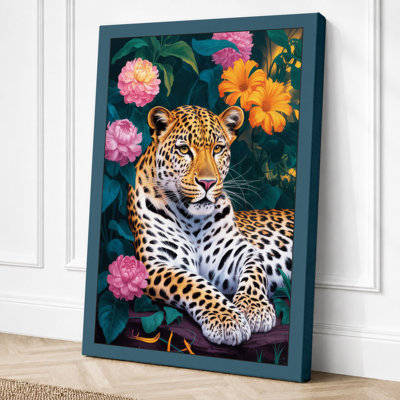 Leopard Among Flowers Boho - Print