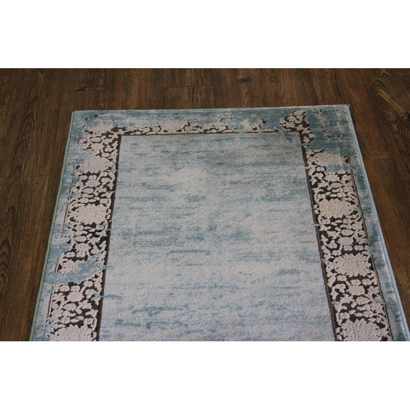 Tapis intérieur / extérieur bleu Straka, 3 pi x 5 pi
