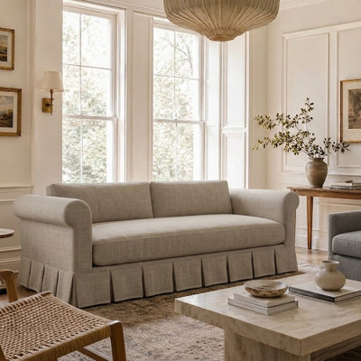 Carley Summers X River & Bord: The Max Sofa With Pleated Skirt