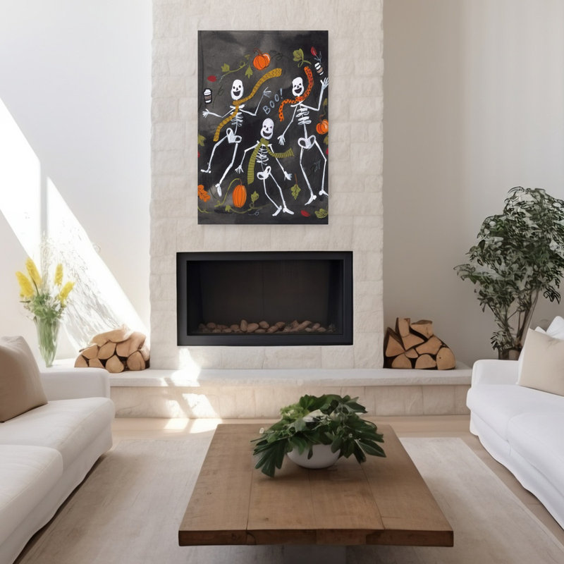 «Fall Dancing Skelton's Contemporary Fruit Art», H 48 po x l 32 po