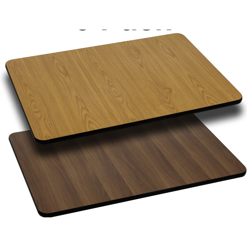 Ebner 24'' x 30'' Rectangular Table Top with Reversible Laminate Top, Black/Mahogany