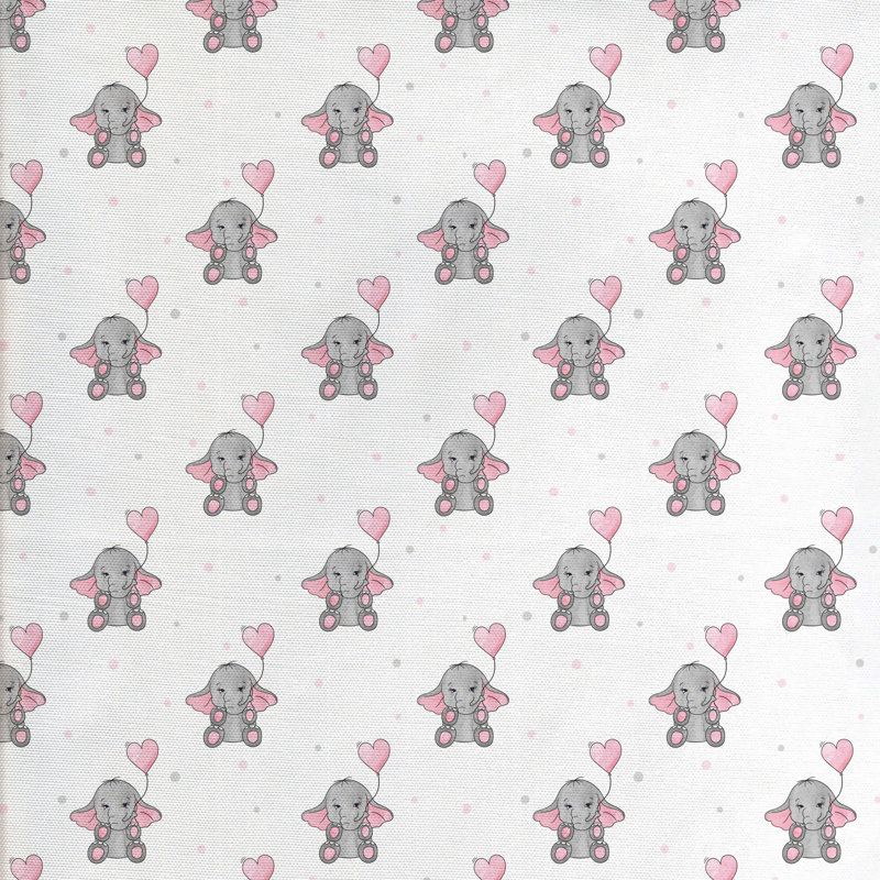 Tissu de chambre d’enfant éléphant, l 58 po x L 180 po