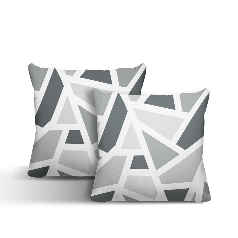 Coussin carré intérieur / extérieur Marion, L 19 po x H 19 po, Gris