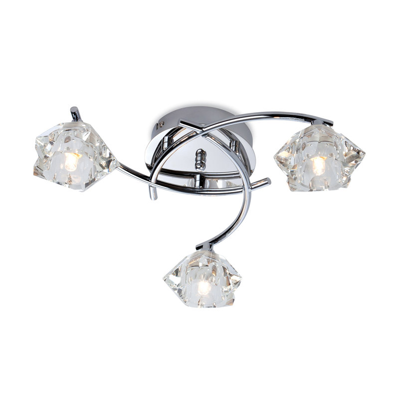 Clara Glass Semi Flush Mount, Chrome
