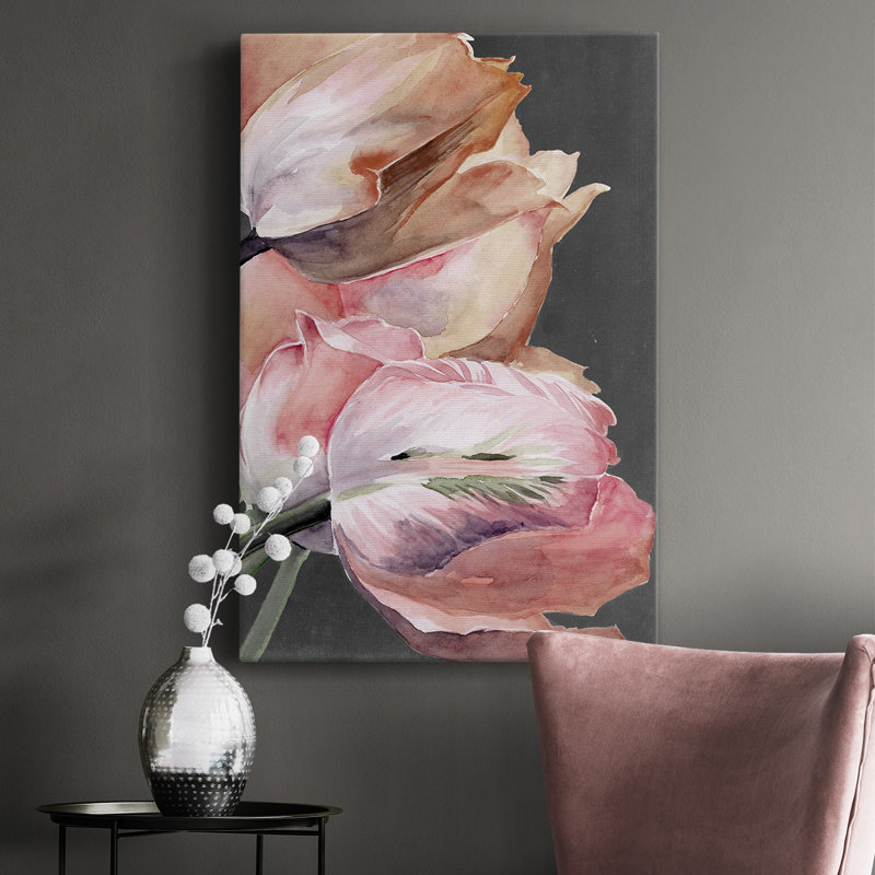 Toile tendue pastel perroquet de qualité supérieure - prête à être accrochée, H 48 po x l 32 po x P 1,5 po
