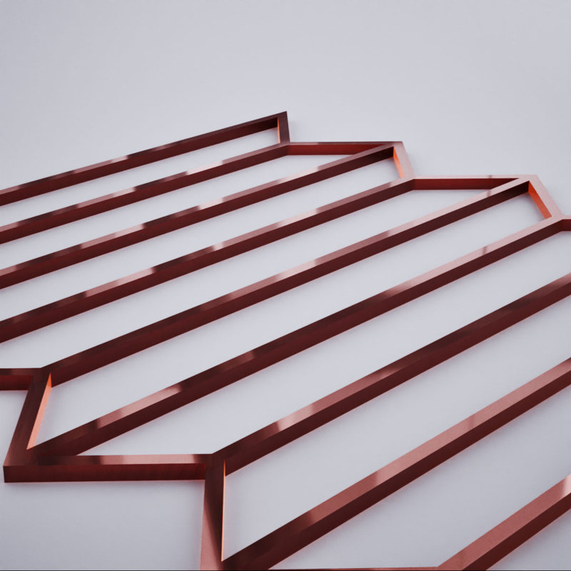 Conroe Decorative Fretwork Acrylic Wall Panels, Extra Small, 7 3/8"W x 7 3/8"H x 1/8"T, Rose Gold Mirror, Rose Gold