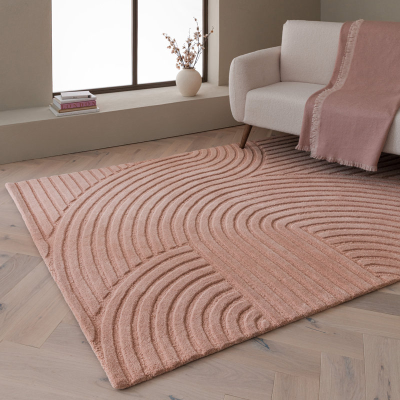Berthamae Geometric Wool Hand Woven Area Rug, Rectangle 160 x 230cm