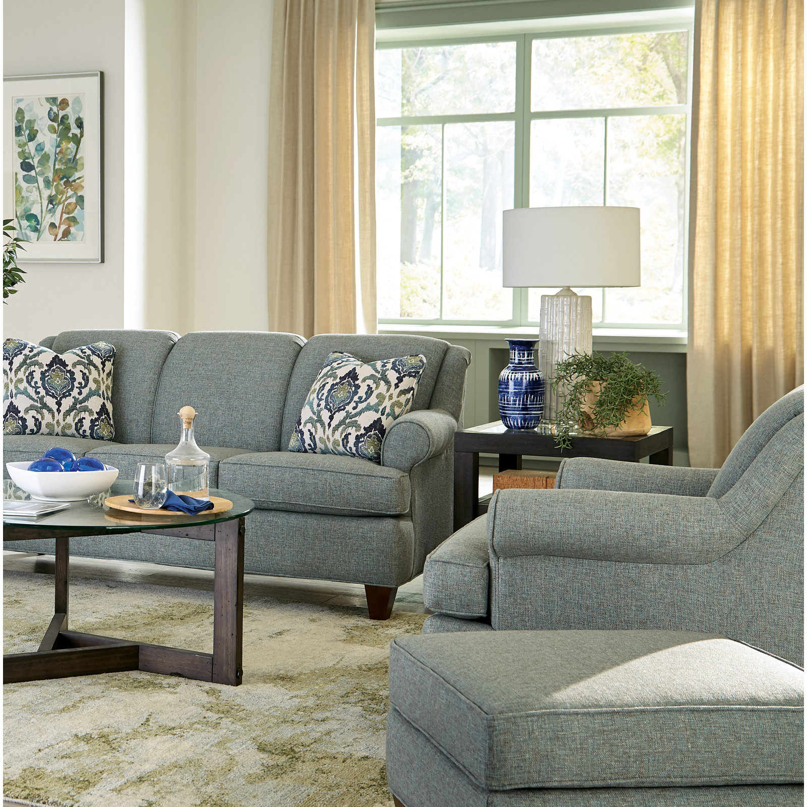 Tessa Upholstered Armchair, Drusky Gray Performance