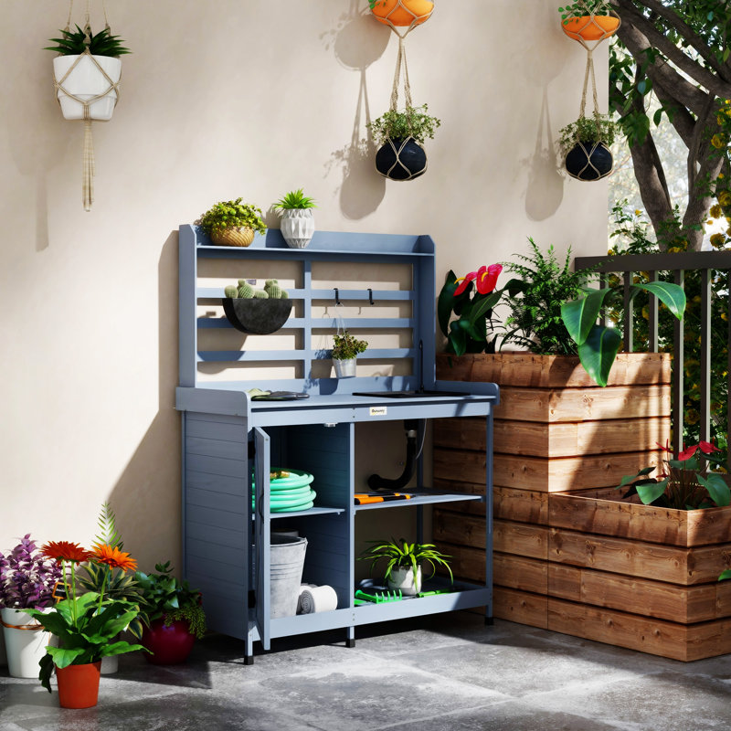 Banc de rempotage en bois Outsunny