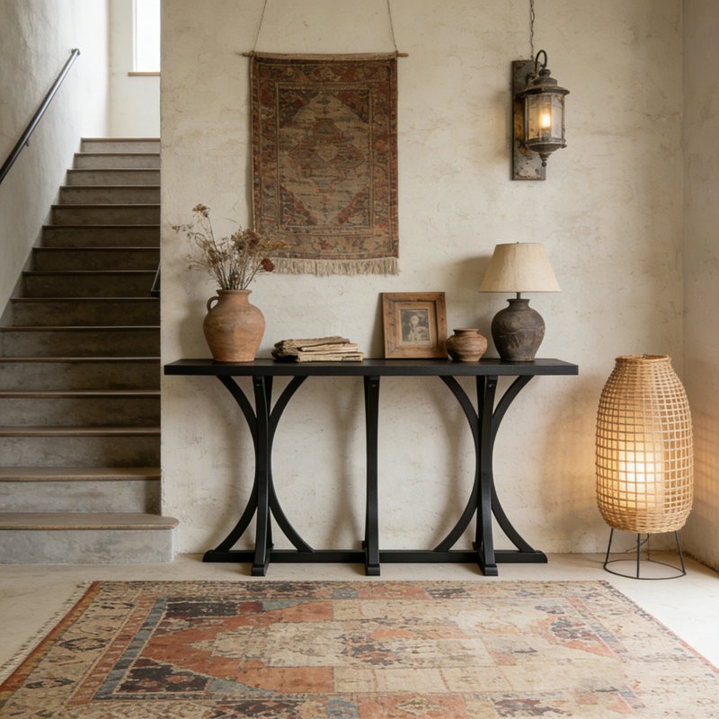 Console en bois 59,8 po, Noir