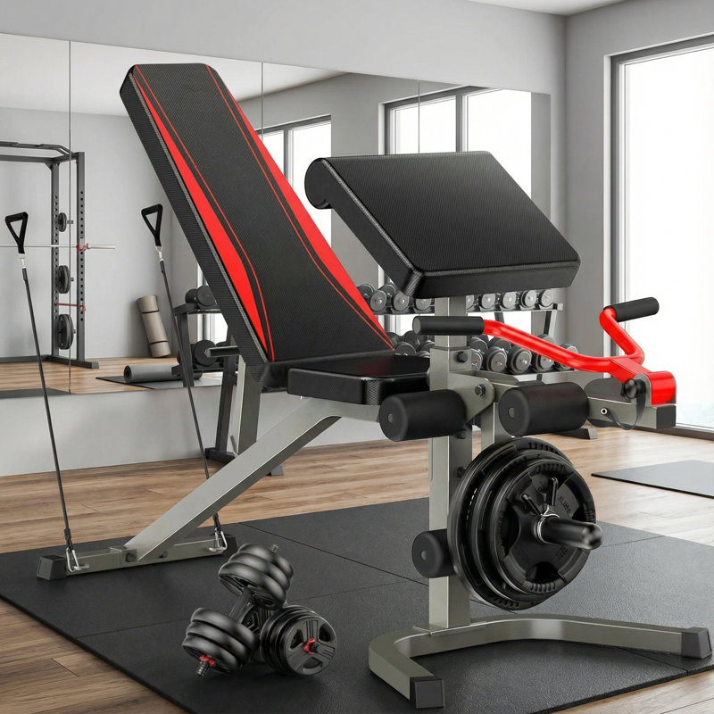Heavy-Duty Multi-Function Weight Bench With Leg Developer & Preacher Curl - 900 LBS Capacity Complete Training System