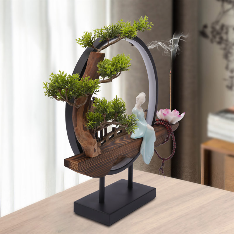 Tymere Ceramic Backflow Incense Holder with LED Light