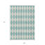 Tapis intérieur / extérieur bleu sarcelle et ivoire 9 'X 12'