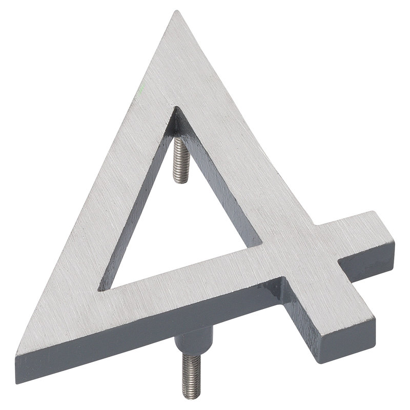 6'' H Metal House Number, Satin Nickel/Grey, 4