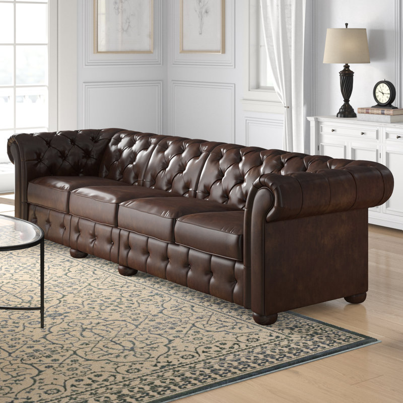 Huskins 117.6'' Faux Leather Sofa