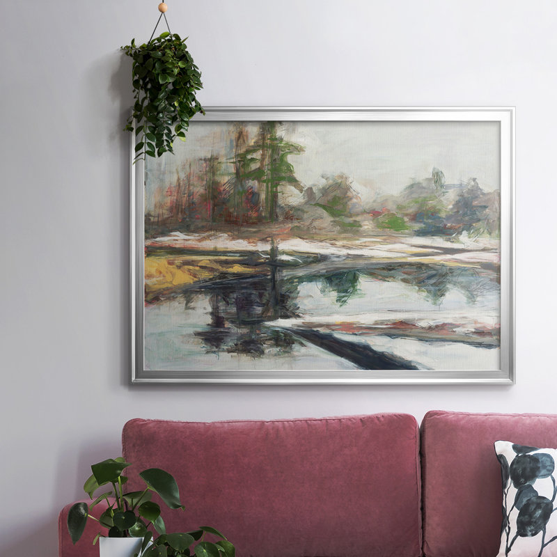 «Quiet Reflection», reproduction sur toile, Argent, H 26 po x l 38 po x P 1,5 po