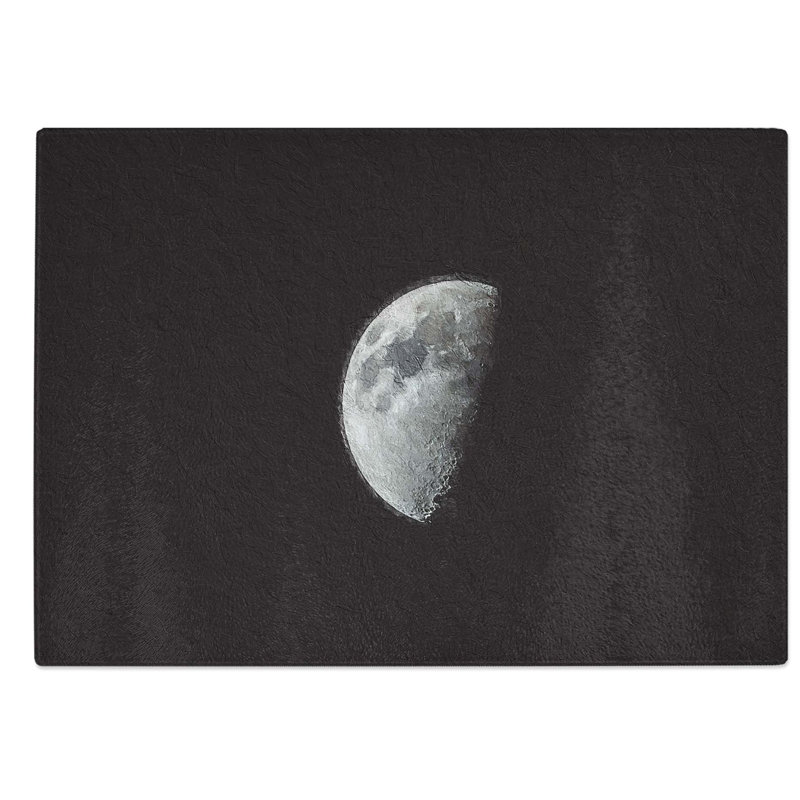 Glass Half Moon Chopping Board, 39 cm W x 28.5 cm L