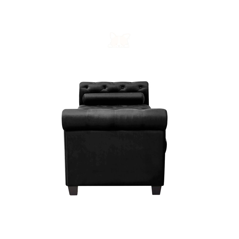 Rectangular Large Sofa Stool, Black