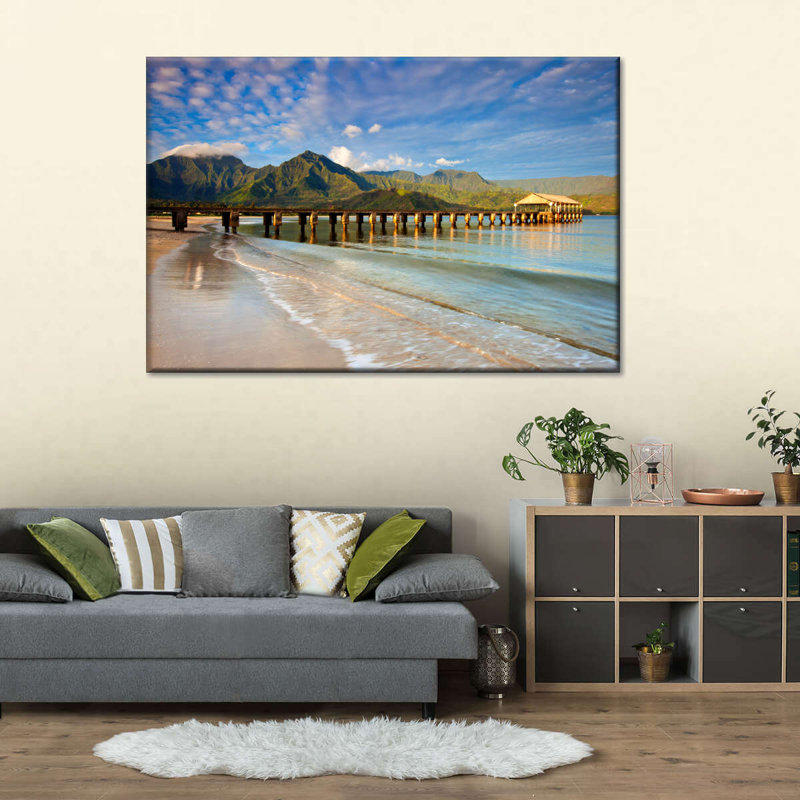 Impression sur toile Hanalei Bay Dock, H 32 po x l 48 po x P 1,25 po