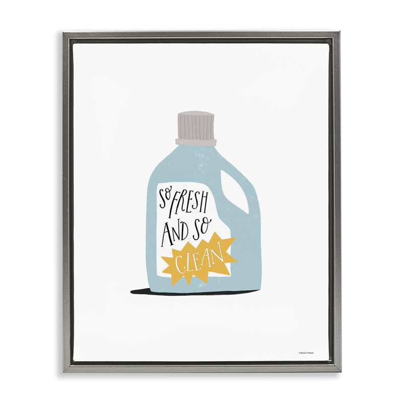 "So Fresh & Clean Laundry", art mural encadré par Rachel Nieman, Cadre flottant gris lustré, H 31 po x l 25 po
