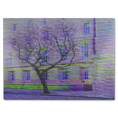 Lonely Tree Glass Chopping Board