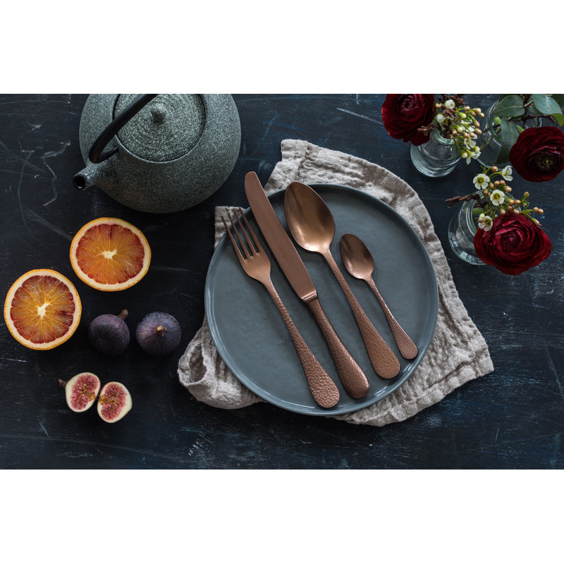 Epoque Pewter Flatware Set - 32 Pieces - Bronze, Pewter Bronze