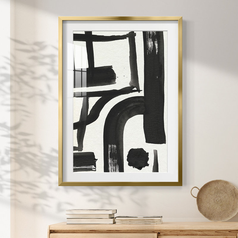 «Inkwell Intersect I», reproduction encadrée, H 25,5 po x l 17,5 po, Doré