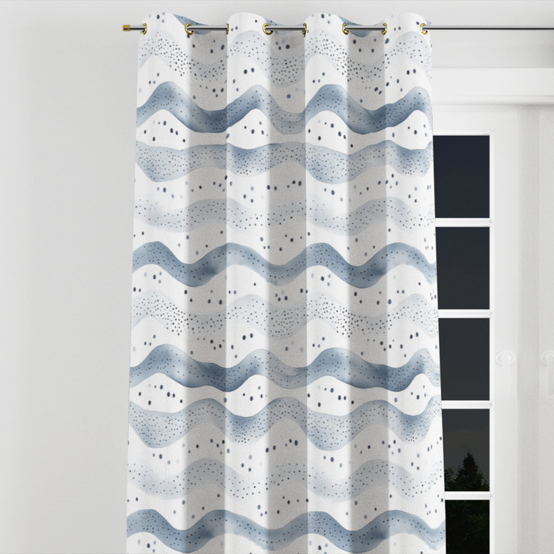 Rideaux obscurcissant Modern Room - Rideau à œillets Borgeson Dots - 1 panneau, L 52 po x L 120 po, Œillets dorés