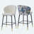 Counter Height Bar Stools Set Of 2, Jacquard Upholstered Bar Chairs, Metal Footrest And Frame For Kitchen,Dining Room,28"H Seat Height