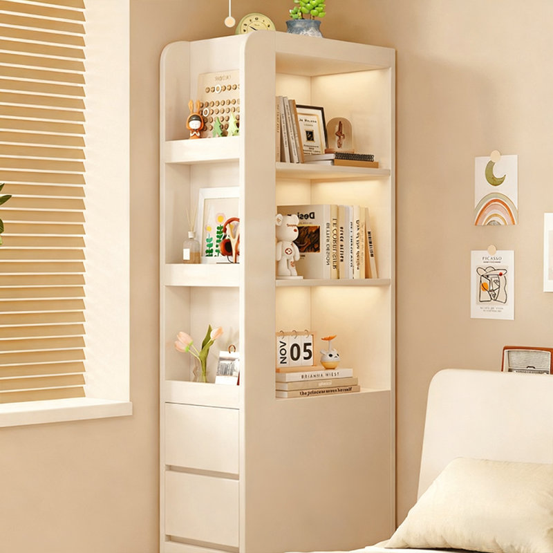 Armoire de coin en bois manufacturé blanc, H 70,87 po x l 15,75 po x P 19,69 po