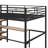 Full Size Metal Loft Bed With Desk And Lateral Storage Ladder-1938682884