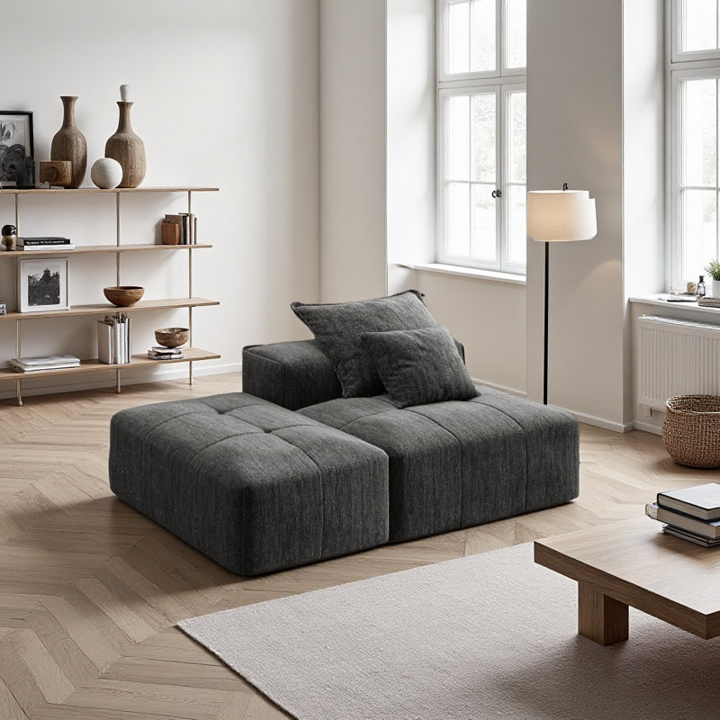 Canapé modulaire surdimensionné Modern, Chenille noir