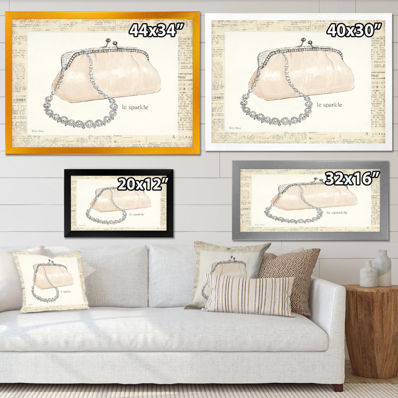 Chic Galm Closet II - reproduction d'art sur toile, H 30 po x l 40 po x P 1,5 po, Cadre doré