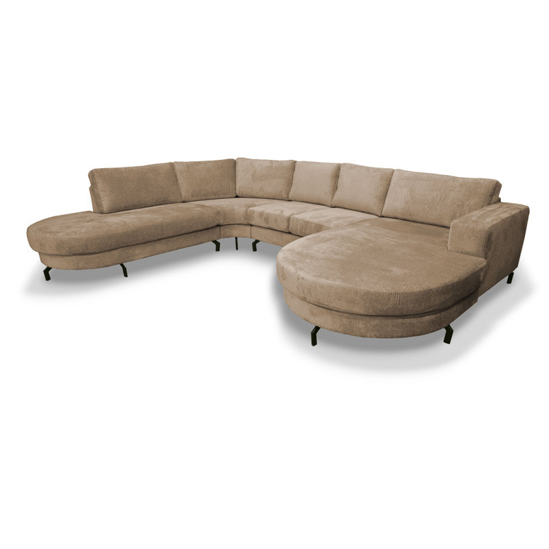 6 Seater Corner Sofa , Beige, Right Hand Facing