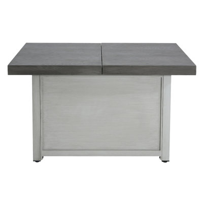 Extendable Rectangle Aluminum Alloy Fire Pit Table, 50,000BTU